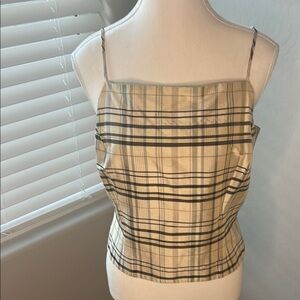 Plaid Beige Spaghetti Strap Top